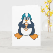Penguin at Football Sports Karte (Gelbe Blume)
