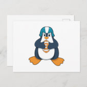 Penguin at Football Sports Postkarte (Vorne/Hinten)