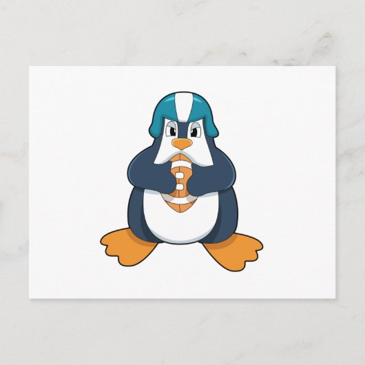 Penguin at Football Sports Postkarte (Vorderseite)
