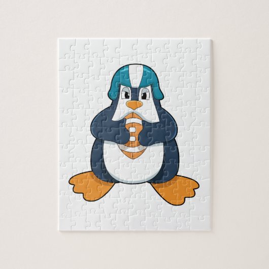 Penguin at Football Sports Puzzle (Vertikal)