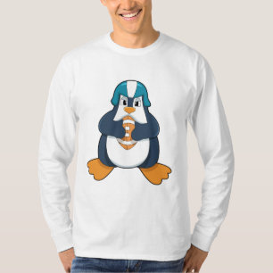 Penguin at Football Sports T-Shirt