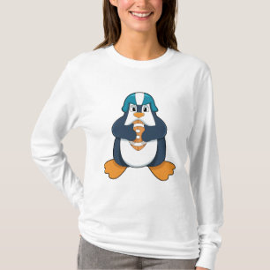 Penguin at Football Sports T-Shirt