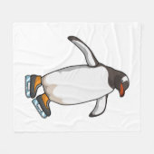Penguin at Ice skating with Ice skates Fleecedecke (Vorderseite (Horizontal))
