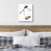 Penguin at Ice skating with Ice skates Leinwanddruck (Insitu (Schlafzimmer))
