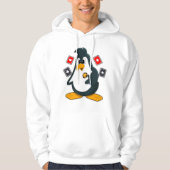 Penguin at Poker with Poker cards Hoodie (Vorderseite)