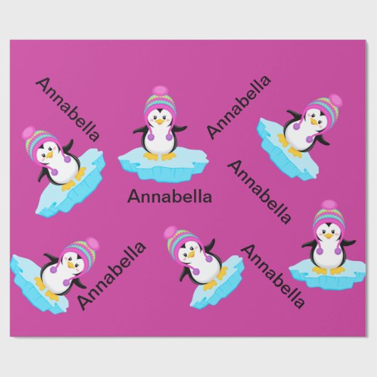 Penguin auf personalisiertem Verpackungspapier des Geschenkpapier (Flach)