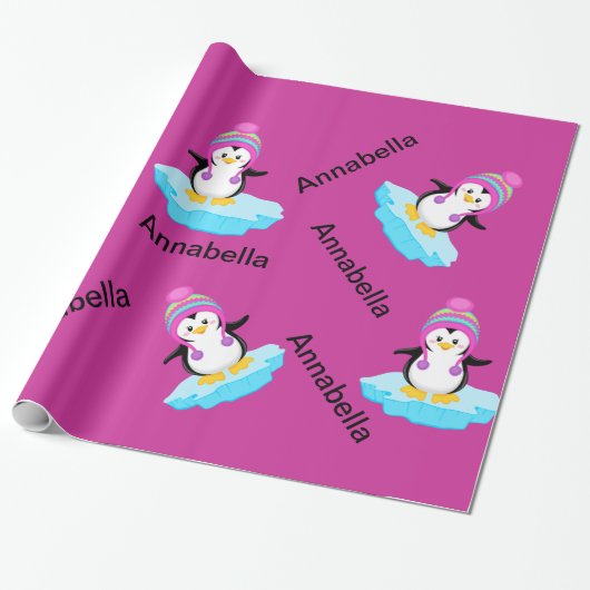 Penguin auf personalisiertem Verpackungspapier des Geschenkpapier (Ungerollt)