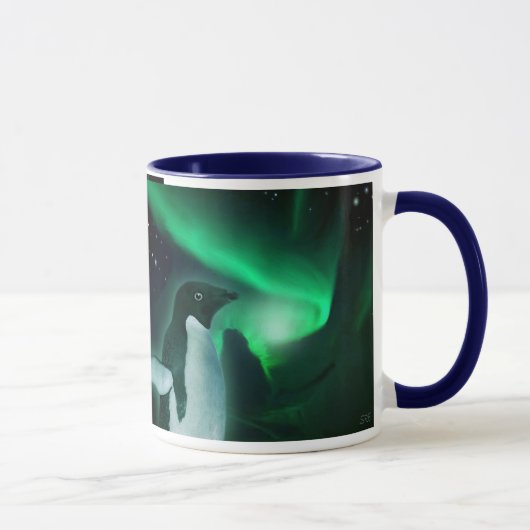 PENGUIN & AURORA Wildlife Fantasy Gift Travel Mug Tasse (Rechts)