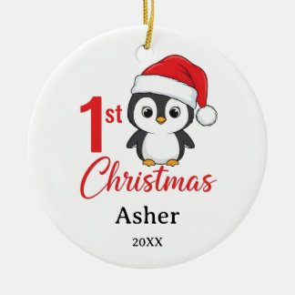 Penguin Baby 1st Christmas Ornament