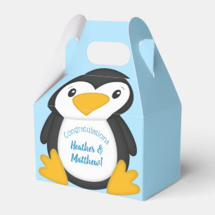 Penguin Baby Dusche Blue Favor Box Geschenkschachtel