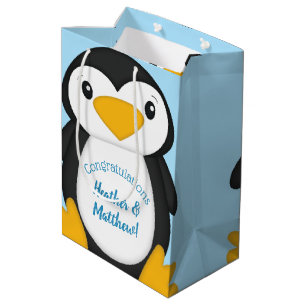 Penguin Baby Dusche Blue Mittlere Geschenktüte