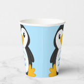 Penguin Baby Dusche Blue Pappbecher (Rechts)