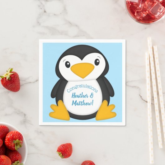 Penguin Baby Dusche Blue Serviette (Beispiel)