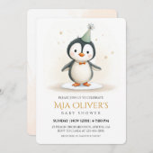 Penguin Baby Dusche Einladung (Vorne/Hinten)