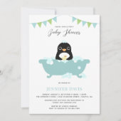 Penguin Baby Dusche Einladung (Vorderseite)
