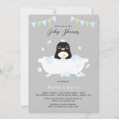 Penguin Baby Dusche Einladung (Vorderseite)