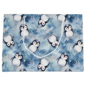 Penguin Baby Dusche Große Geschenktasche Geschenktüte (Vorderseite)