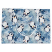 Penguin Baby Dusche Große Geschenktasche Geschenktüte (Rückseite)