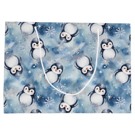 Penguin Baby Dusche Große Geschenktasche Große Geschenktüte (Rückseite)