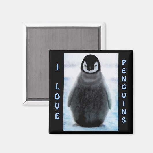 Penguin Baby Penguin Lover Fine Art Magnet (Vorderseite/Rückseite)
