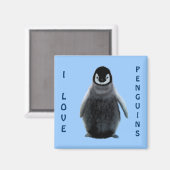 Penguin Baby Penguin Lover Fine Art Magnet (Vorderseite/Rückseite)