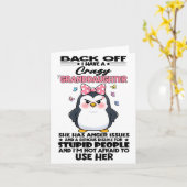 Penguin Back Off I Have A Crazy Granddaughter She Karte (Gelbe Blume)