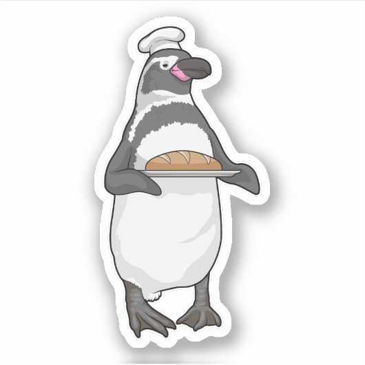 Penguin Baker Brot Aufkleber (Vorderseite)