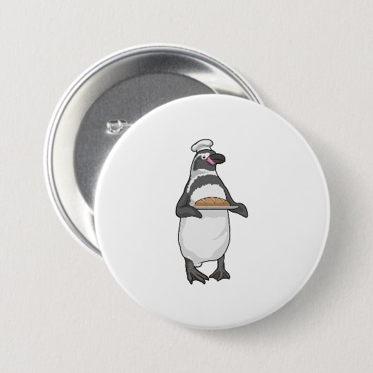 Penguin Baker Brot Button (Vorne & Hinten)