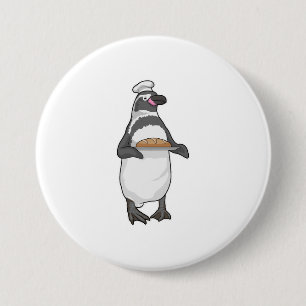 Penguin Baker Brot Button