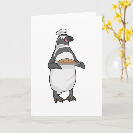 Penguin Baker Brot Karte (Gelbe Blume)