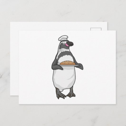 Penguin Baker Brot Postkarte (Vorne/Hinten)