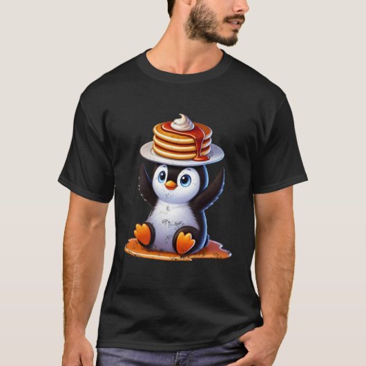 Penguin Balancing Pancakes T-Shirt (Vorderseite)