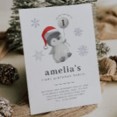 Penguin Balloon 1. Geburtstag Einladung