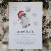 Penguin Balloon 1. Geburtstag Einladung