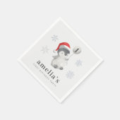 Penguin Balloon 1. Geburtstag Serviette (Ecke)