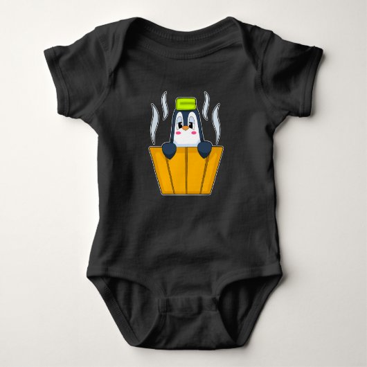 Penguin Bathe Bathtub Baby Strampler (Vorderseite)