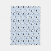 Penguin Bird Blue Arctic Animal Polar Winter Fleecedecke (Vorderseite)