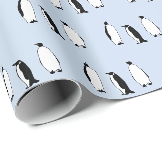 Penguin Bird Blue Arctic Animal Polar Winter Geschenkpapier (Rolleneckpunkt)