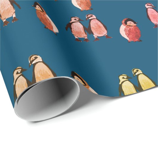Penguin Birds Geschenkpapier (Rolleneckpunkt)