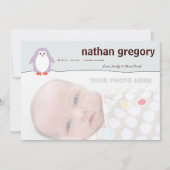 Penguin Birth Announcement Ankündigung (Vorderseite)