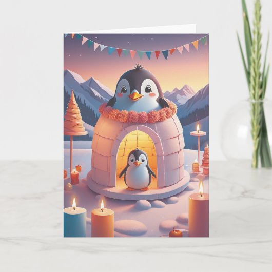 Penguin Birthday Bash Karte (Vorderseite)