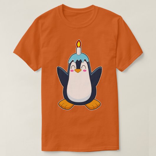 Penguin Birthday Candle T-Shirt (Design vorne)