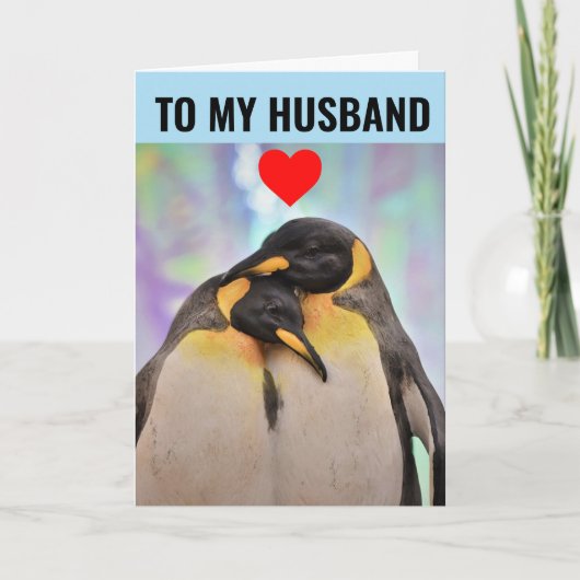 PENGUIN BIRTHDAY CARD FOR HUSBAND KARTE (Vorderseite)