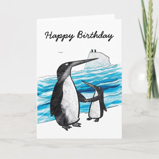 Penguin Birthday Card Karte (Vorderseite)