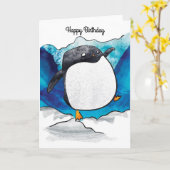 Penguin Birthday Card Karte (Gelbe Blume)