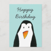 Penguin Birthday Card Postkarte (Vorderseite)