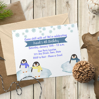 Penguin Birthday Einladung