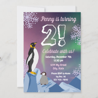 Penguin Birthday Einladung