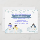 Penguin Birthday Einladung (Vorderseite)