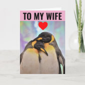 PENGUIN BIRTHDAY GREETING CARD FOR EHEFRAU KARTE (Vorderseite)